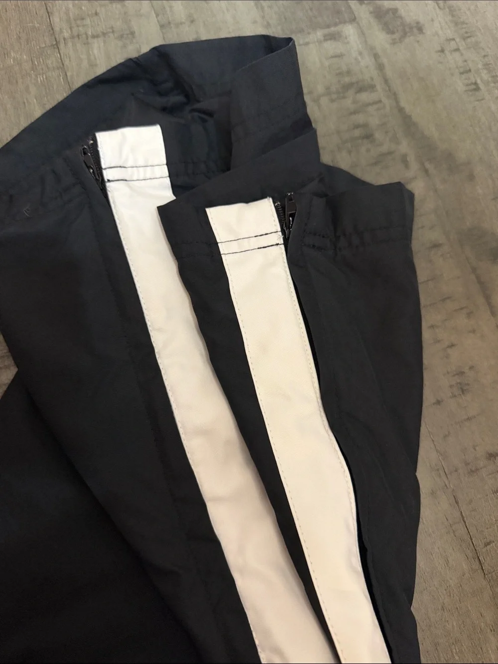 Nike Black Lined Joggers with White Side Stripes - women size medium